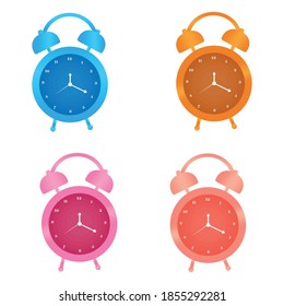 Set vector illustration of a alarm clock.