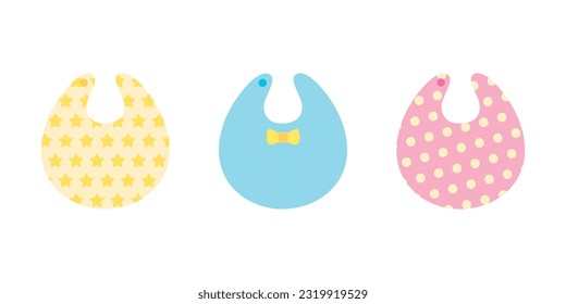 Set Vector Illustration of Baby Bib Icon