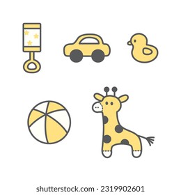 Set Vector illustration of Baby Toys Icon