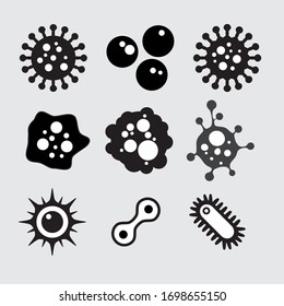 set of vector illustration bacteria, microbes, and viruses