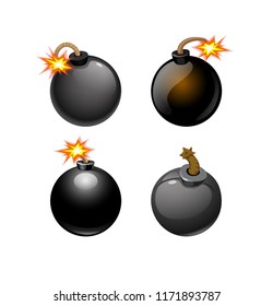 Set of vector illustration of a bomb