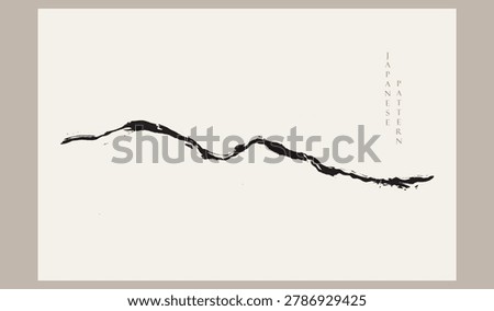 set of vector illustration of bonsai tree leaves branch card design with Ink wash painting in traditional style	