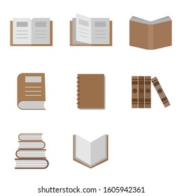 set vector illustration book icon logo flat design