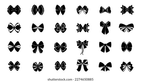 Conjunto de arcos de ilustración vectorial en los colores negros. El gráfico decorativo 
