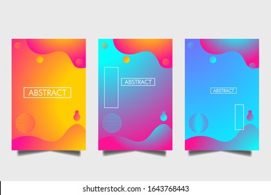 Definir ilustración vectorial de fondo de patrón abstracto de color brillante con textura de gradiente de línea para un diseño de tapa dinámica mínimo.