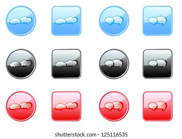 Set Of Vector Illustration Button Cloud Icons