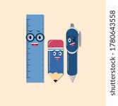 Set vector illustration of character pencil