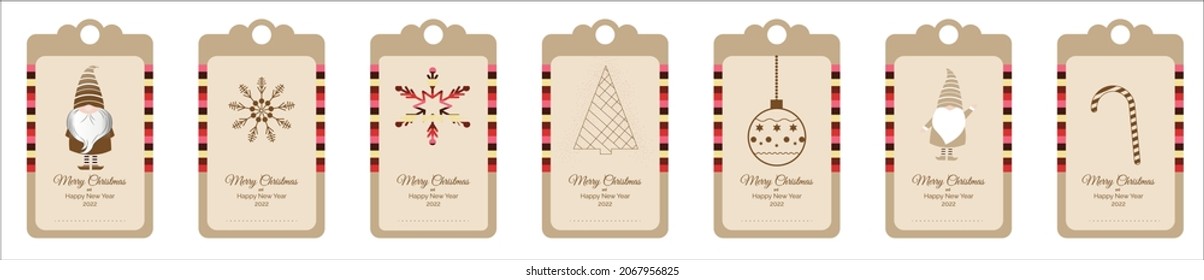 Set of vector illustration of christmas gift labels.