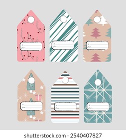 Set of vector illustration of christmas gift labels