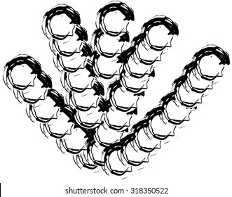 Set vector illustration circles black and white in the form of a paw
