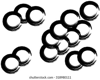 Set vector illustration circles black and white