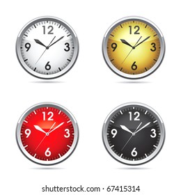 Set vector  illustration of a clock.