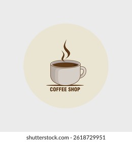 Set of vector illustration of a coffee cup with steam rising isolating on white background