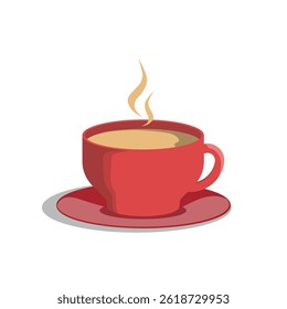 Set of vector illustration of a coffee cup with steam rising isolating on white background