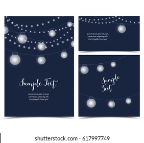 Set vector illustration color backgrounds with paper lantern