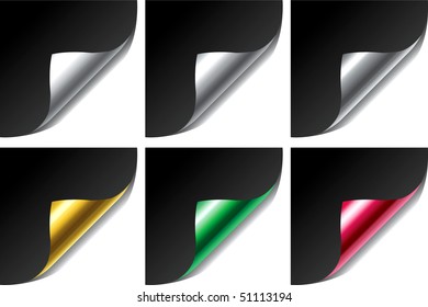 Set vector illustration colorful page corners