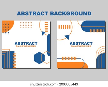 Set Vector Illustration Corporate Identity Template wie Liebe abstrakter Hintergrund in Weiß, Blau und Orange. Gut zu verwenden für Banner, Social Media-Vorlage, Poster und Flyer-Vorlage, etc.