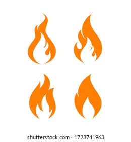 Set of vector illustration of fire.