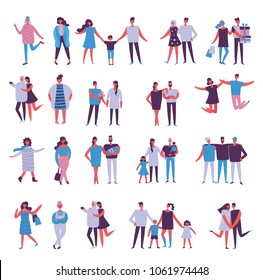 Set of vector illustration in a flat style of different activities people