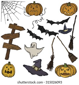 Set vector illustration Halloween items