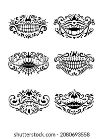Set of Vector illustration halloween mask