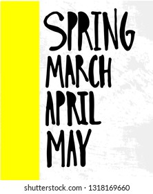 Set of vector illustration with hand sketched lettering "Spring". Template for calendar, signboard, card, design, print, poster. Vector lettering typography poster.