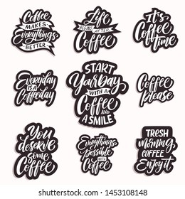 Set Vector illustration with hand-drawn lettering.   inscription for prints and posters, menu design, invitation and greeting cards