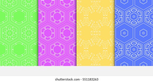 set of vector illustration of hexagons on a color background. seamless geometric pattern. for design wallpaper, web page, banner, flyer.