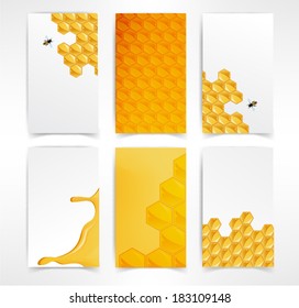 set Vector Illustration of Honey viscous liquid vector
