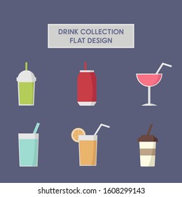 set vector illustration icon drink flat design bundle