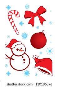 A set of vector illustration icons for christmas.