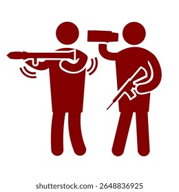 set of vector illustration images of war army troops