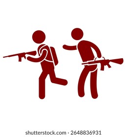 Conjunto de Imágenes de Ilustración vectorial de las tropas del ejército de guerra