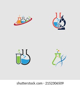 set of vector illustration of lab logo design template