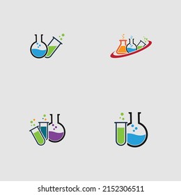 set of vector illustration of lab logo design template