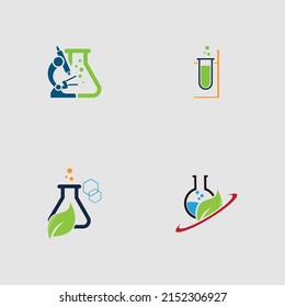 set of vector illustration of lab logo design template