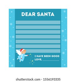 Set of vector illustration of letters to Santa Claus with cute traditional christmas decoration. Letter envelope with stamp, festive postage element.