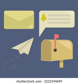 Set von Vektorgrafik von E-Mail-Symbolen. Vektorgrafik für Karten, Poster, Flyer, Netze.