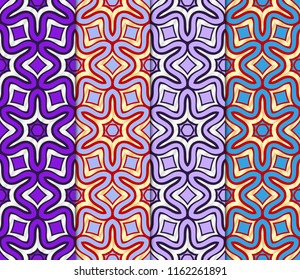 Set of Vector illustration. Modern geometric pattern. Seamless design for scrapbooking, background, interior.