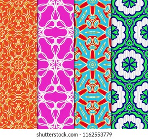 Set of Vector illustration. Modern geometric pattern. Seamless design for scrapbooking, background, interior.