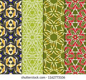 Set of Vector illustration. Modern geometric pattern. Seamless design for scrapbooking, background, interior.