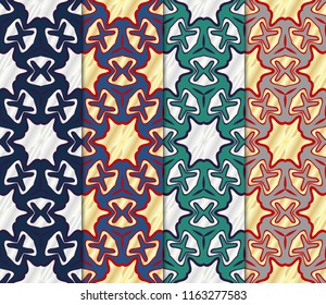 Set of Vector illustration. Modern geometric pattern. Seamless design for scrapbooking, background, interior.