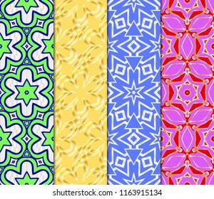 Set of Vector illustration. Modern geometric pattern. Seamless design for scrapbooking, background, interior.