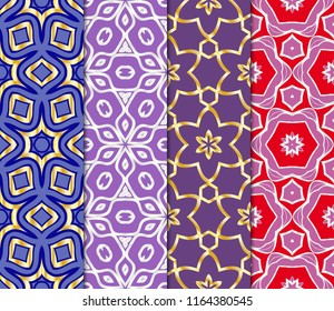 Set of Vector illustration. Modern geometric pattern. Seamless design for scrapbooking, background, interior.