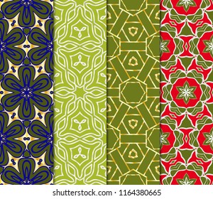 Set of Vector illustration. Modern geometric pattern. Seamless design for scrapbooking, background, interior.