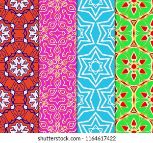 Set of Vector illustration. Modern geometric pattern. Seamless design for scrapbooking, background, interior.