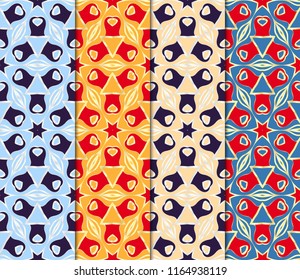Set of Vector illustration. Modern geometric pattern. Seamless design for scrapbooking, background, interior.