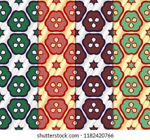 Set of Vector illustration. Modern geometric pattern. Seamless design for scrapbooking, background, interior.
