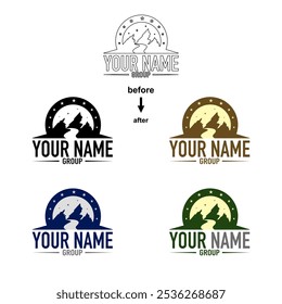 set of vector illustration mountain logos