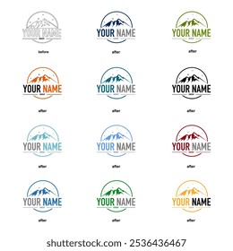 set of vector illustration mountain logos